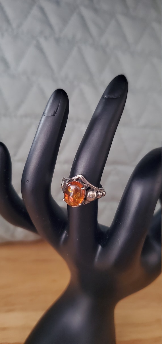 Silver ring with Amber