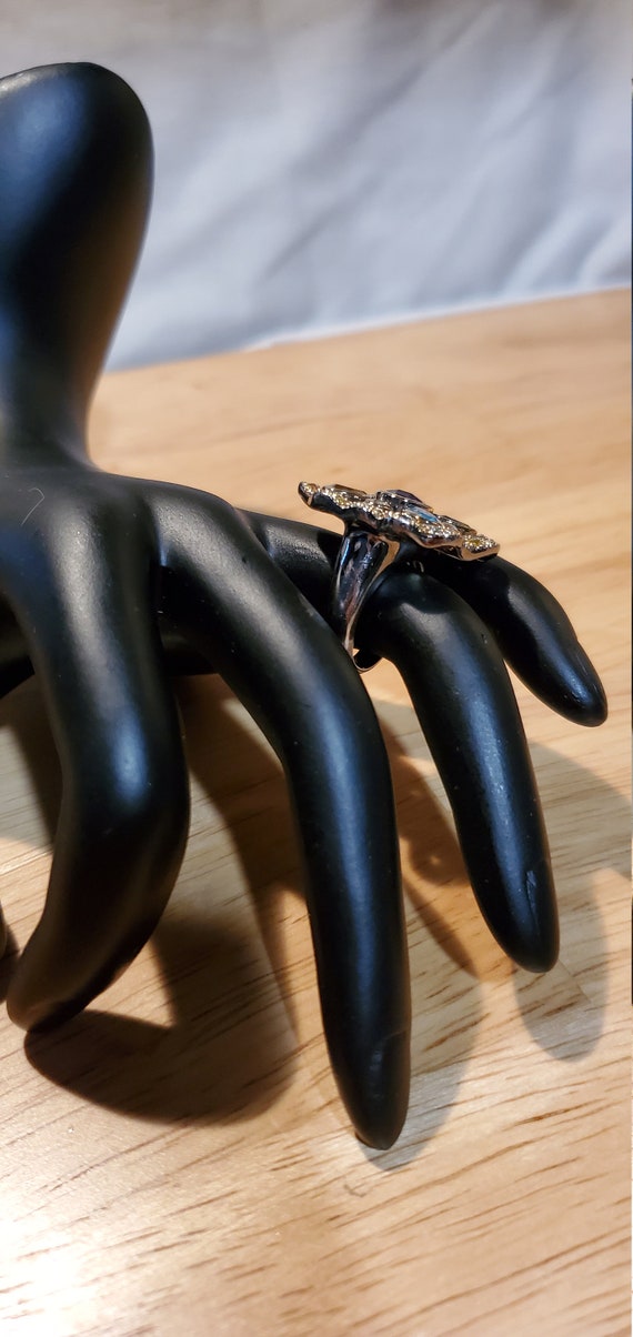 Silver & gold multi-gemstone ring - image 2