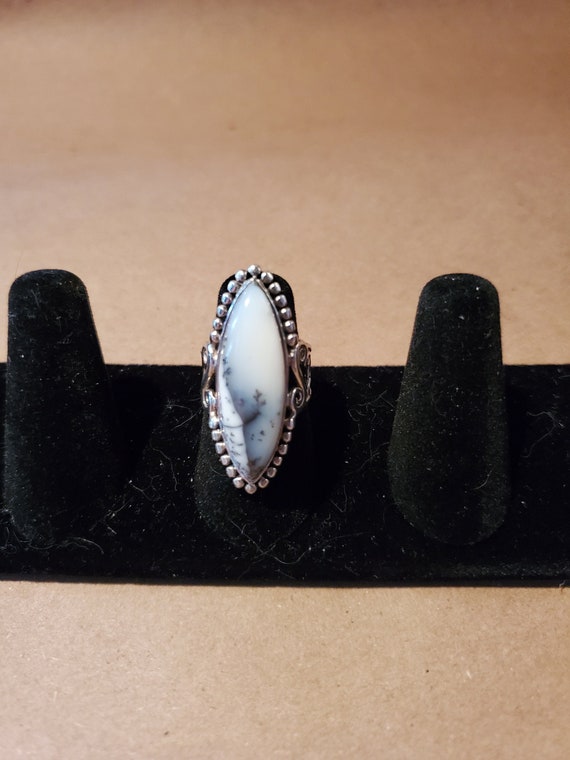 Silver Dendritic Agate ring