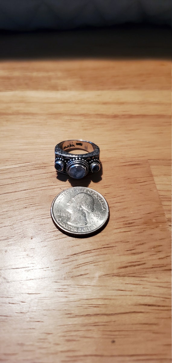 Rainbow Moonstone & Apatite ring - image 6