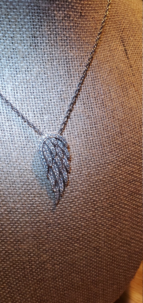 CZ Angel wing pendant