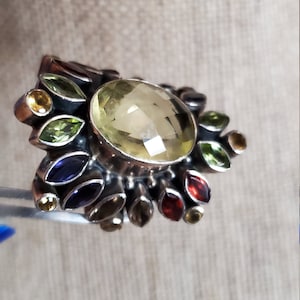Citrine & multi-gemstone ring
