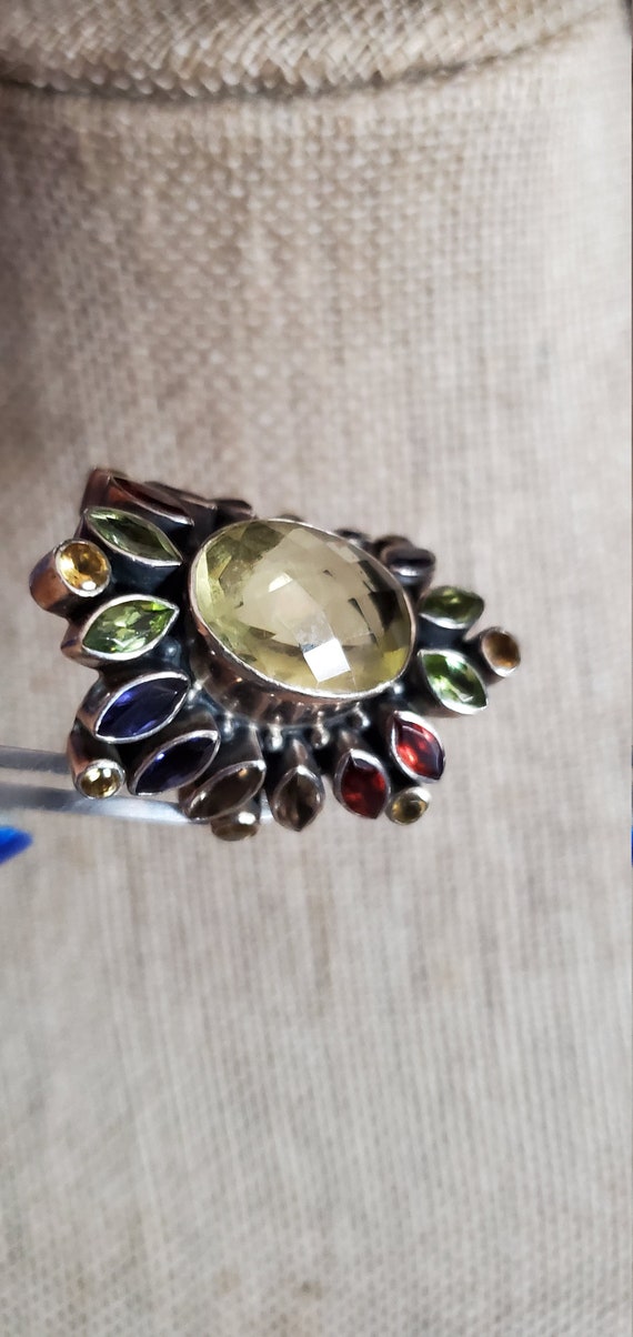 Citrine & multi-gemstone ring