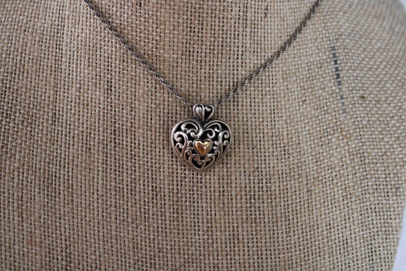 Fancy silver /& 18k Heart