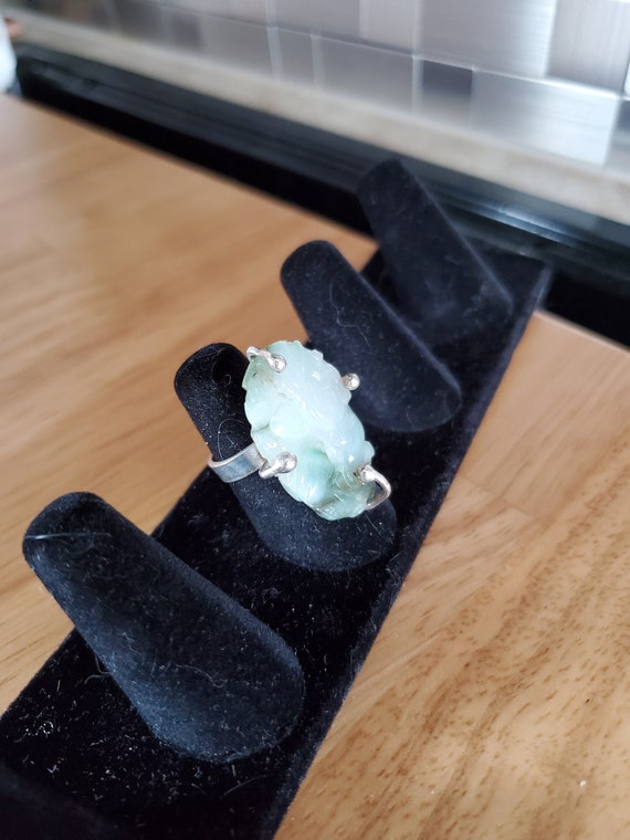 Silver Jadeite Jade ring