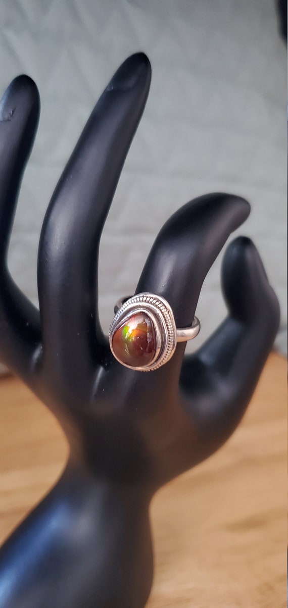 Silver Ammolite ring