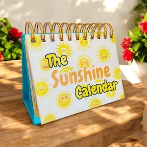 Kalendarz Sunshine, Kalendarz dla dzieci, Kalendarz zdrowia psychicznego dzieci, Kalendarz cytatów, Kalendarz 2025, Afirmacja dla dzieci, Kalendarz pozytywnych cytatów