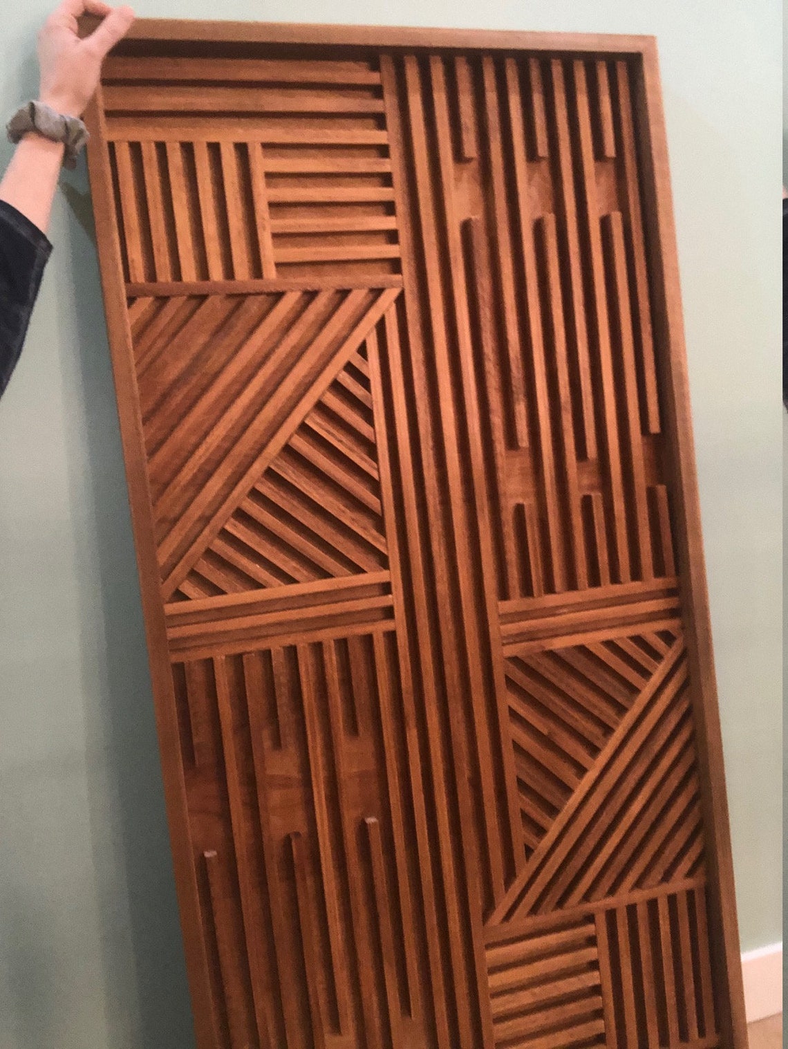 Large Geometric Wood Wall Art, Geometric Wood Art, Wood Wall Art, Modern Wood Wall Art Etsy