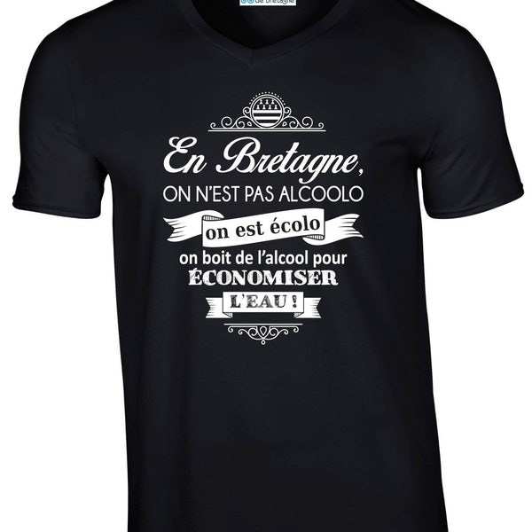 Tee-shirt Noir Breton Ecolo Pas Alcoolo