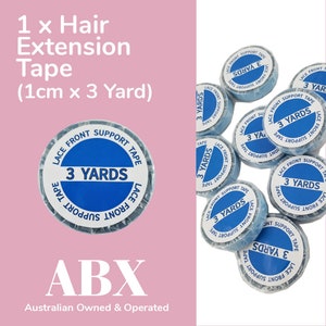 オーストラリア在庫 スキンウェフトヘアエクステンションウィッグ用両面粘着テープ 1 cm x 3 ヤード