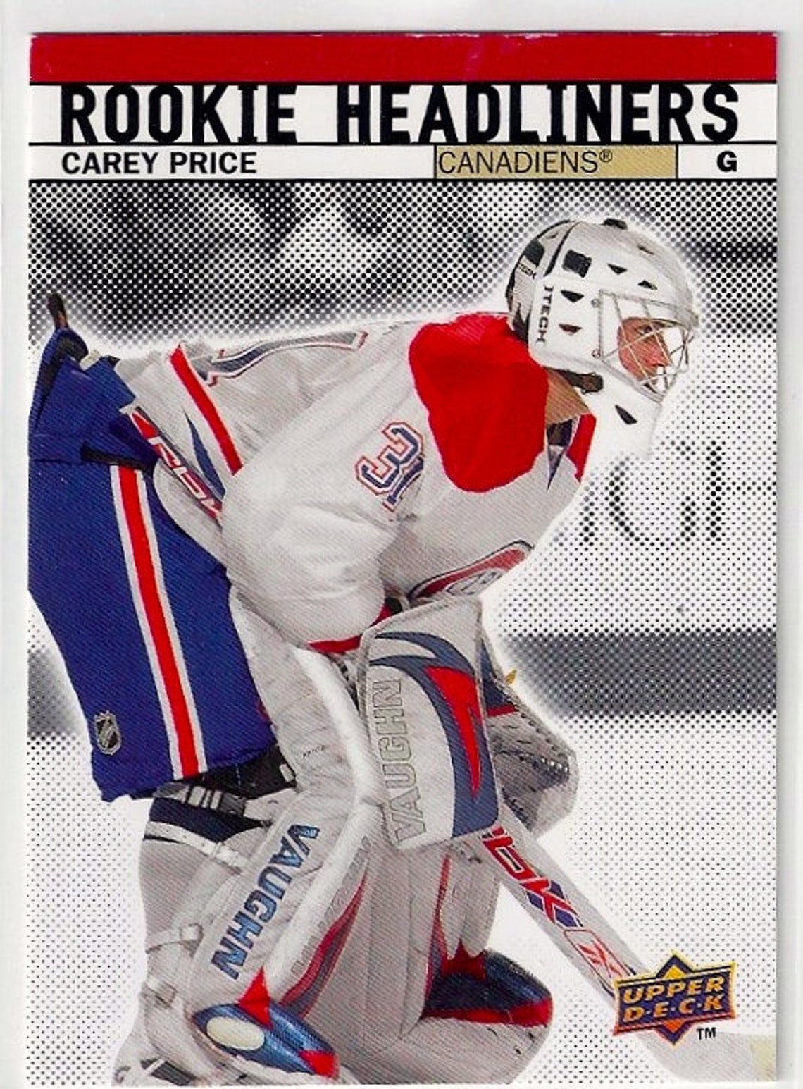 Carey Price 200708 Upper Deck Rookie Headliners 3 Rookie SP Etsy