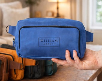 Mens Leather Fanny Pack Personalized, Custom Crossbody Bag,  Engraved Name Waist Bag, Street Style Bum Bag, EDC Organizer Bag