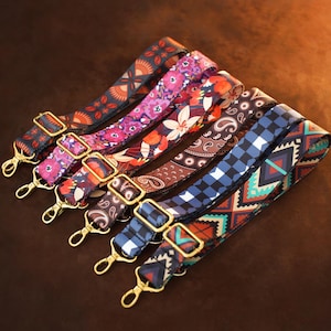Adjustable Add-On Bag Straps, Boho Purse Strap Replacement, Custom Crossbody Bag Strap for Women, Unique Patterns Wide Shoulder Strap