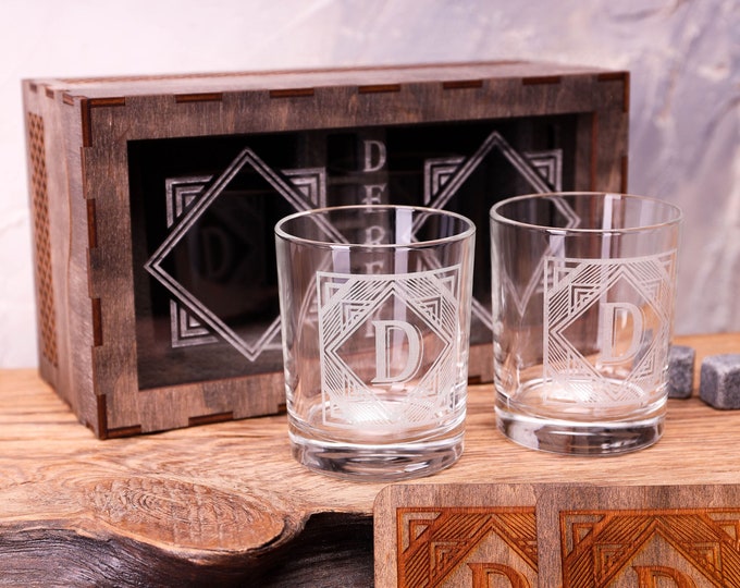 Personalized whiskey glasses set, Custom whiskey glass, Rocks glasses, Bourbon Glasses, Etched whiskey glass, Fathers Day Gift, Gift For Dad