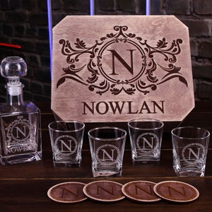 Whiskey Decanter Set Personalized With Box, Personalized Decanter Set ...