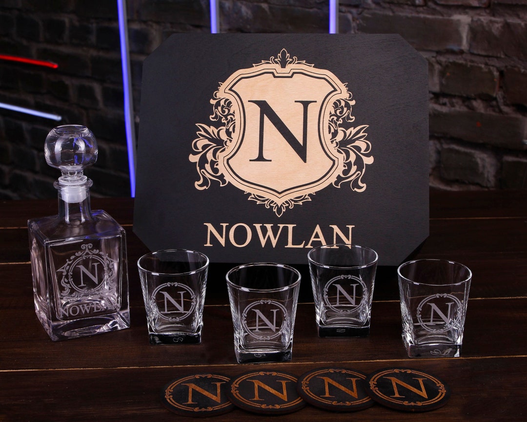 Whiskey Decanter Set Personalized, Custom Decanter Set, Engraved ...