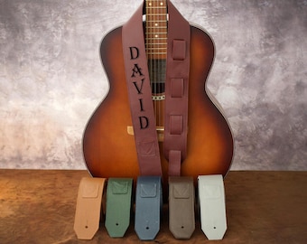 Leather Guitar Strap Personalized, Comfortable Soft Strap for Guitarist, Custom Engraved Guitar Straps for Classical Bass Acoustic Electric