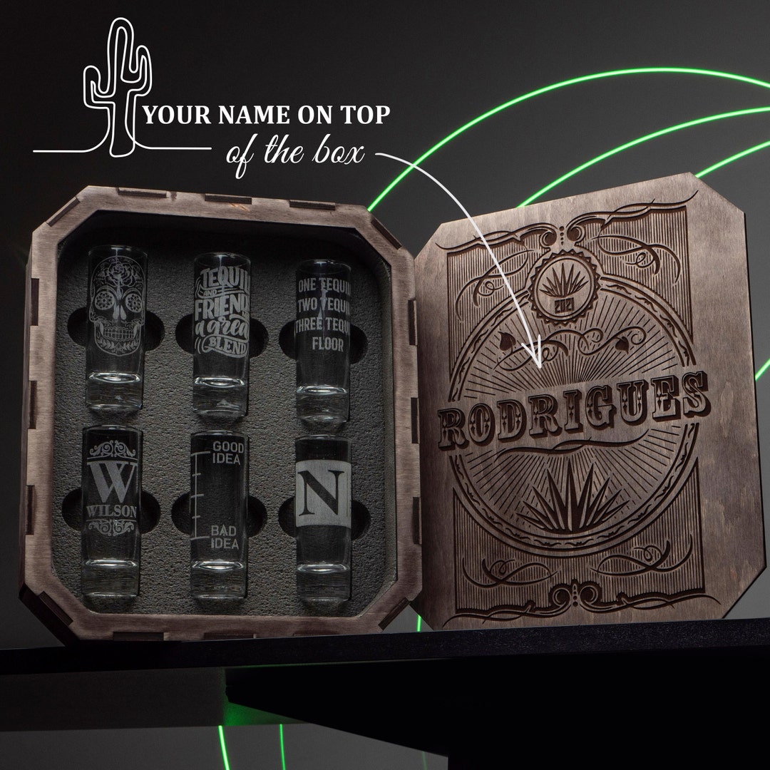 Personalized Shot Glasses, Tequila Glasses Set, Custom Glasses for Him