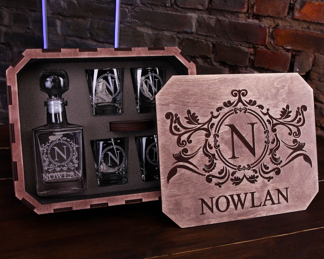Whiskey Decanter Set Personalized With Box, Personalized Decanter Set ...