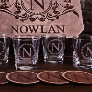 Whiskey Decanter Set Personalized With Box, Personalized Decanter Set, Customized Decanter Box ...