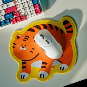 Chubby Tiger Mouse Pad, Cute animal mouse pad, desk accessory, character mouse pad, office decor, gift for animal lovers, tiger desk mat