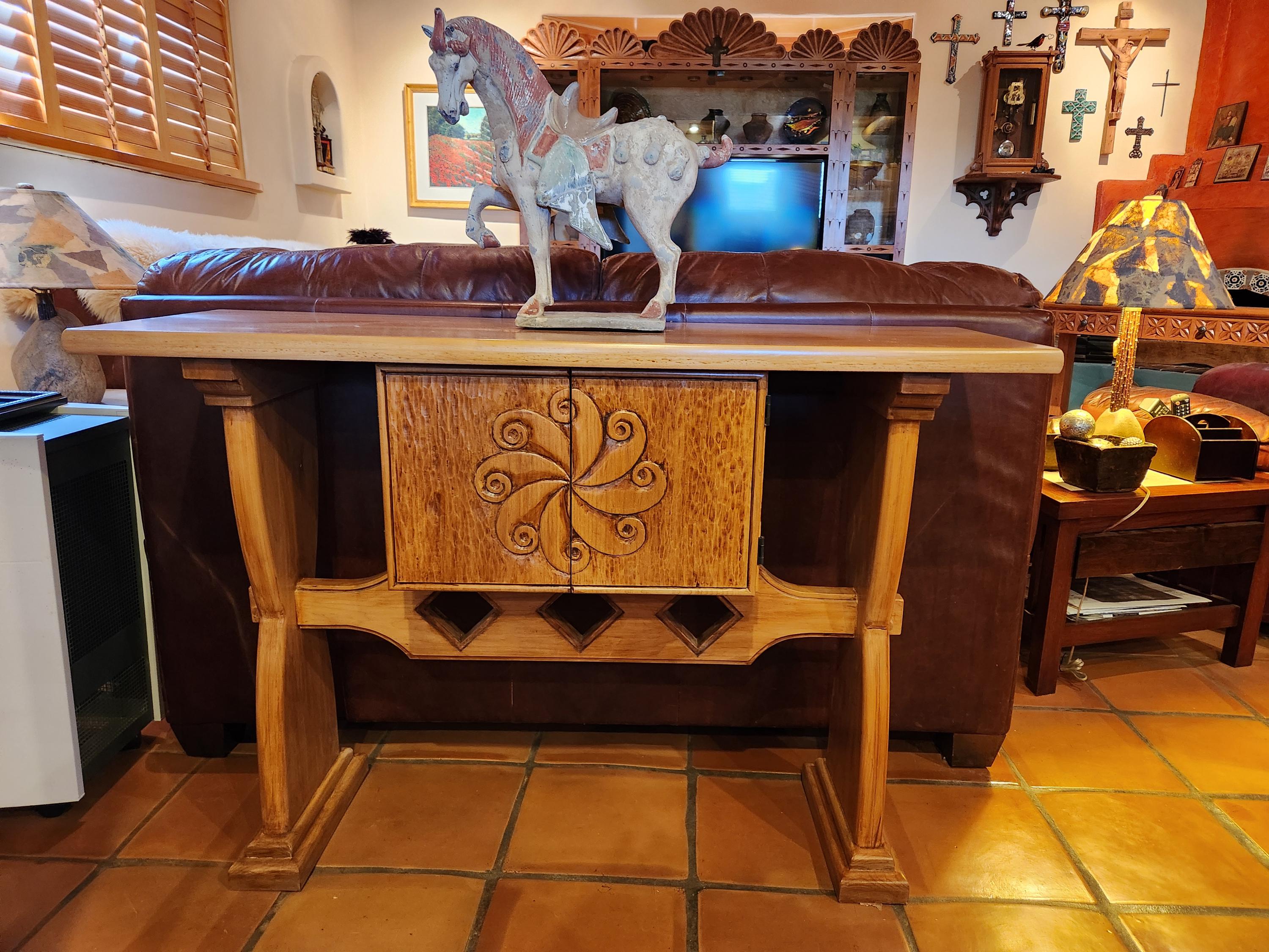 Sofa Table, Spanish Colonial Furniture, Entry Table, Hand Carved, One ...