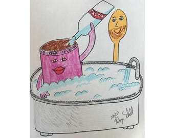 Vodka and Ice Cream in a Tub 8x10 Print