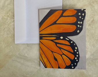 Orange Butterfly Wing Notecards (Pack of 3 with white envelopes)
