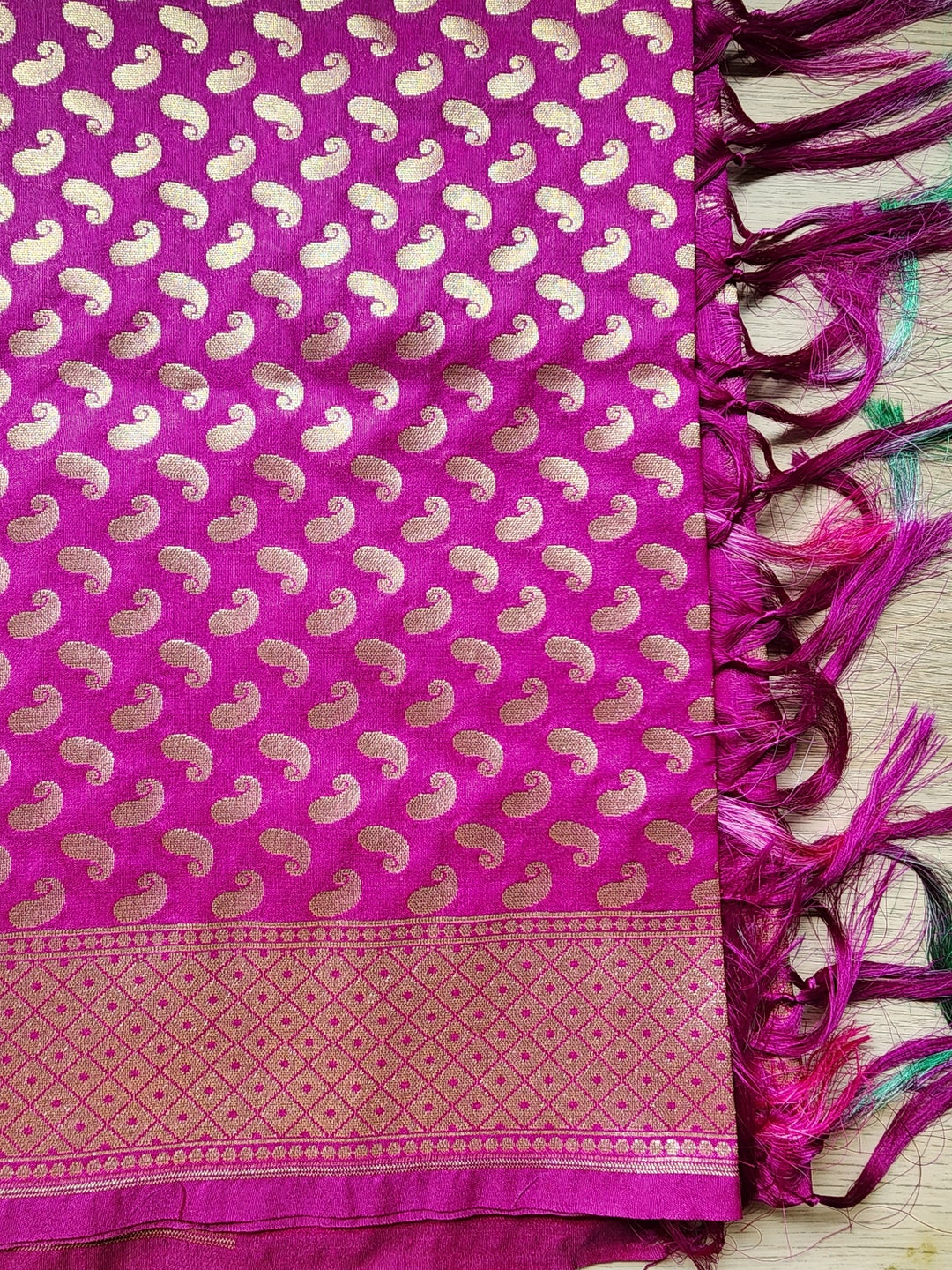 Banarasi Silk Purple Color Dupatta With Gold Handweaving, Indian ...