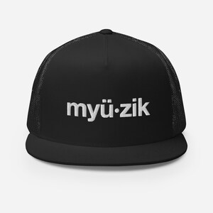 Music Trucker Cap/streetwear/black tee/black & white/tee/street fashion/urban clothing/hip hop/modern