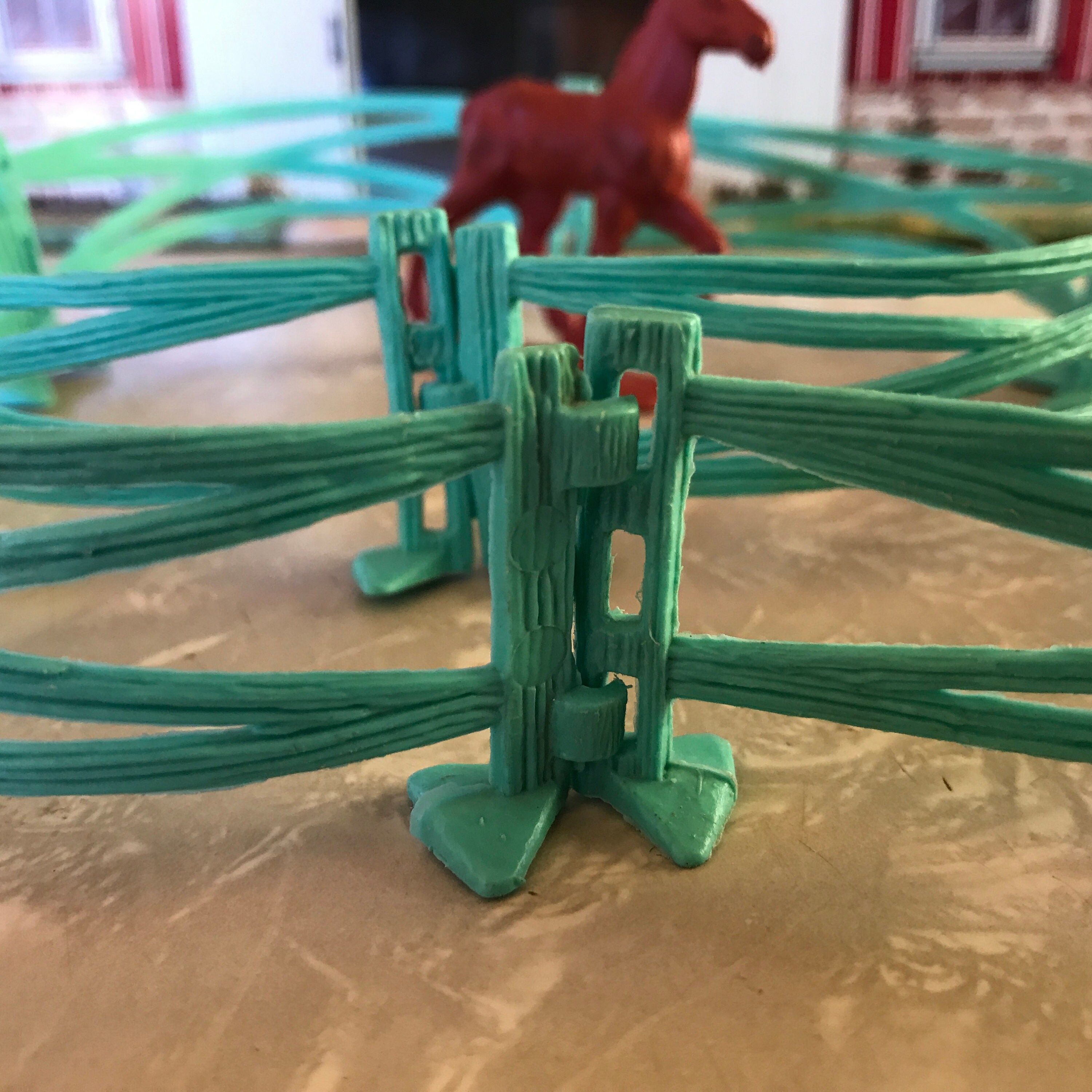 Vintage Turquoise Plastic Farm Toy Fence 9 Pieces Etsy