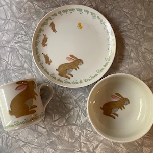 Vintage Gibson Children’s China Set- 3 pice Bunny
