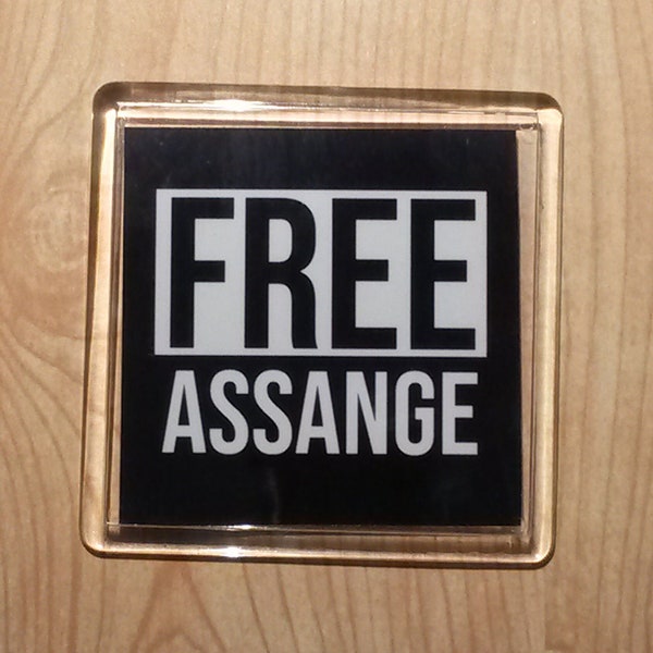 Free Assange Acrylic Fridge Magnet, Wikileaks Accessory, Kitchen Decor, Press Freedom, Free Speech