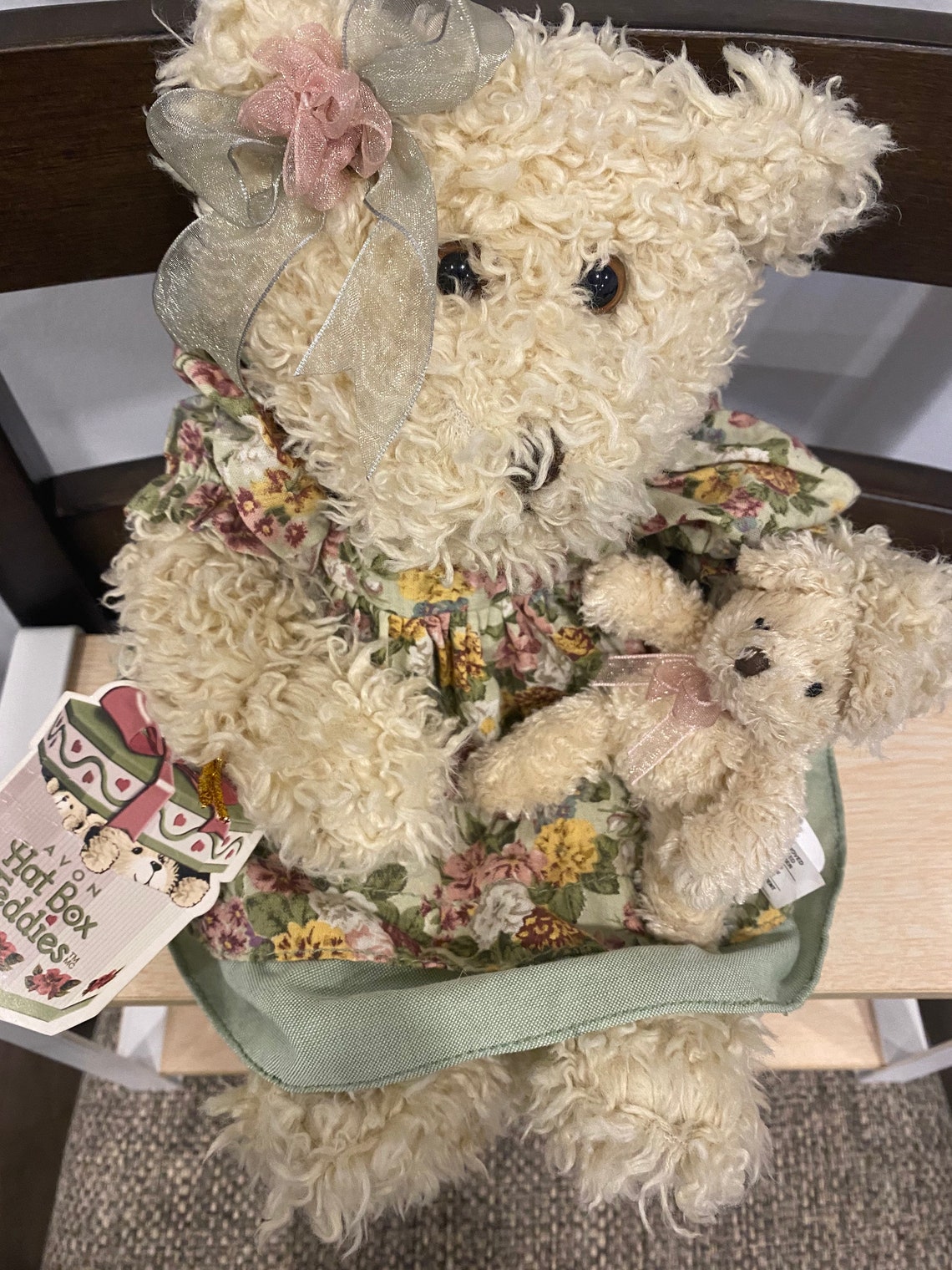 Avon Hat Box Teddy Emma with Baby Teddy Bear Etsy