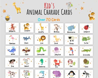 Animal Charades Game - Etsy
