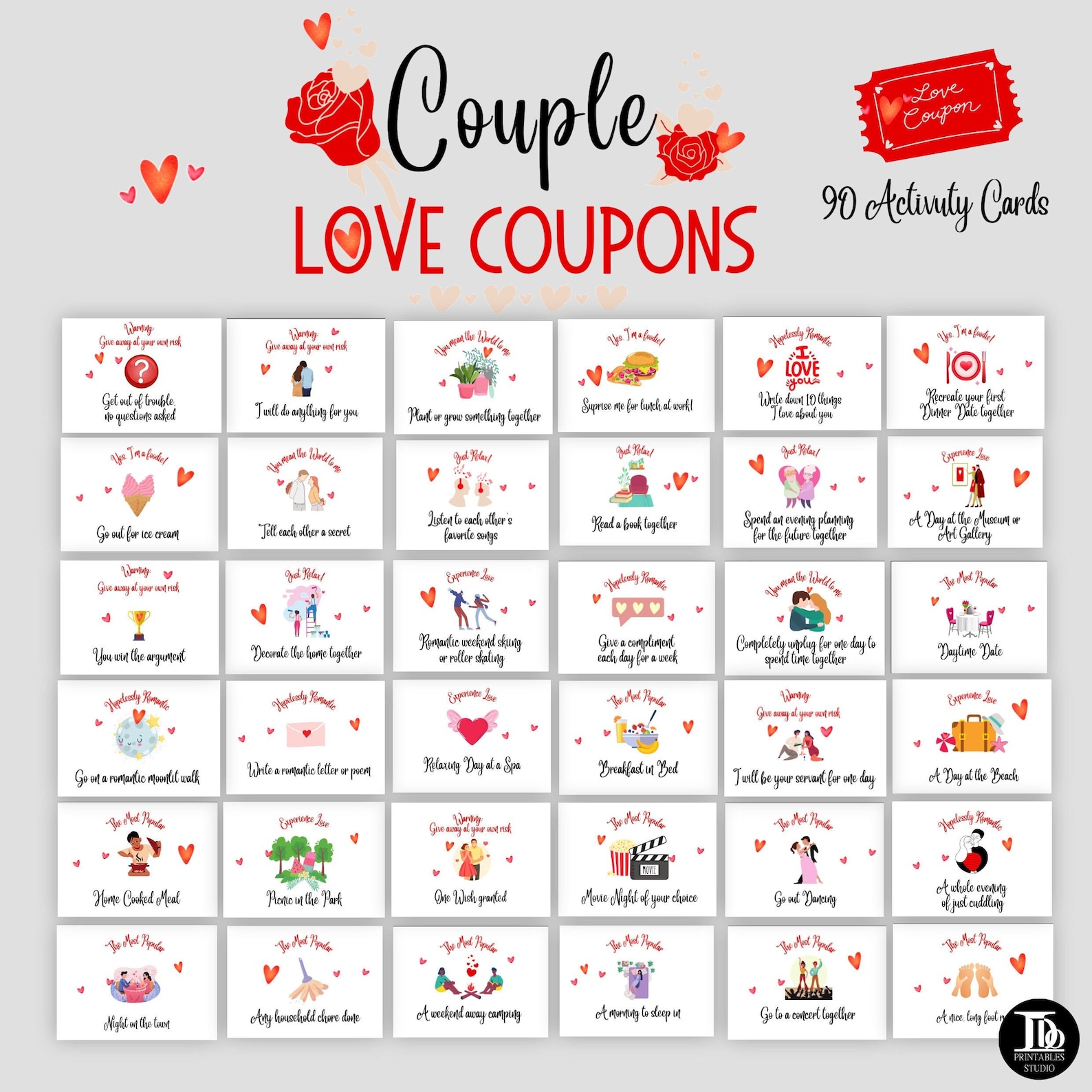 Printable Love Coupons Coupons for Her Coupons for Him Etsy Printable Love Coupons Coupons for Her Coupons for Him Etsy