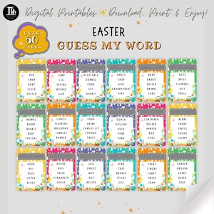 Tarjetas de juego de palabras de Pascua imprimibles / Actividad familiar / Noche de juegos / Juego para adultos y niños / Charadas de palabras de Pascua / ¡Diversión interior imprimible!