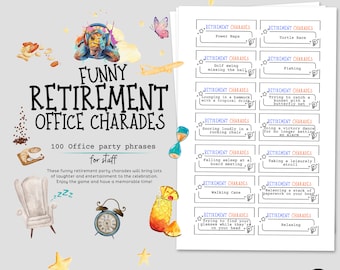 Retirement Office Games | Retirement Charades for him and her | Hilarious Mens and Womens Retirement Party Icebreaker Activity at the Office