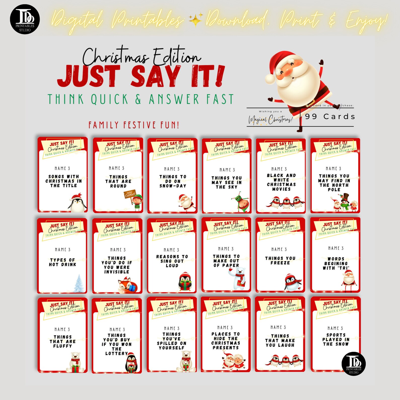 Christmas Party Games Christmas Dinner Party Group Game - Etsy UK