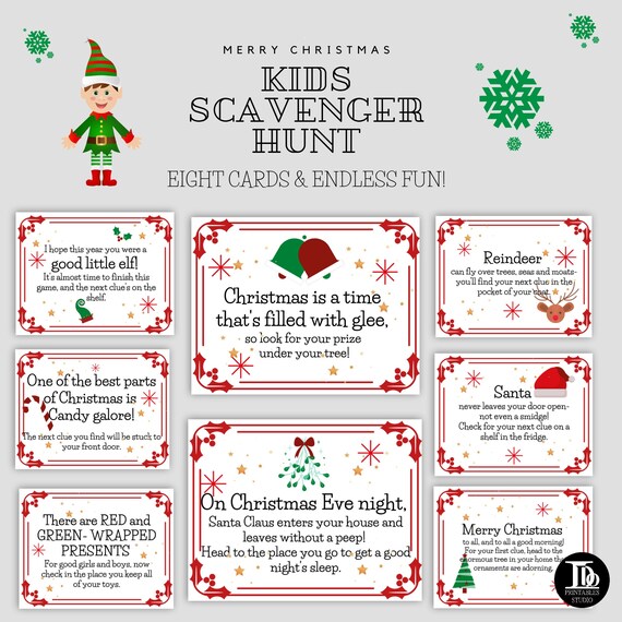 Christmas Scavenger Hunt / Holiday Scavenger Hunt / Kids | Etsy