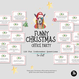 Cartões de perguntas do partido de escritório do Natal | Iniciadores de conversa | Quebra-gelos de escritório | Tarefa de Teambuilding de Férias | Diversão de escritório para impressão!