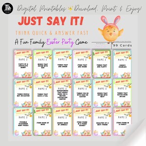 Funny Easter Group Party Activity | Printable Easter Family Friendly Game | Quick Thinking and Answering fast Party | Instant download