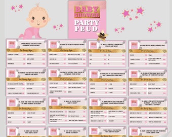 Baby Shower Party Game / Baby Girl Shower / Pink Baby Shower Party / Baby Shower Trivia / Printable Baby Shower Game / Babyshower fun!