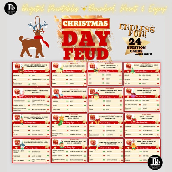Christmas Day Feud | Christmas Family Party Quiz | Group Game | Family Trivia | Holiday Family Fun | Fun December Family Games night!