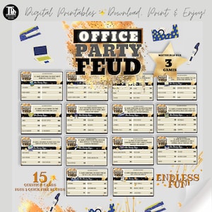 Office Party Feud Game | Printable Team Building Group Office Game | Coworker Games | Team Party Games | Office Party Games | Work Place fun