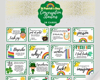 St Patrick's Day Conversation Cards / St Patrick's Day activities / St Patrick's Day Games / St Patrick's Day Printables / Family Game!