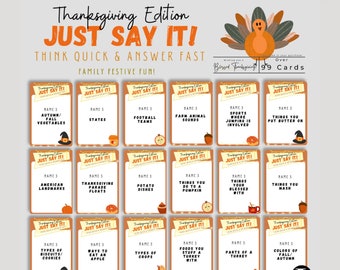 Thanksgiving Dinner Table Games | Printable Funny Thanksgiving Games for Family & Friends | Thanksgiving Icebreakers | Group Fall Activity