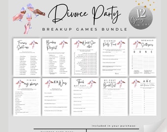 Breakup Party Feier Spiele Bundle | Divore Party Spiele | Neu Single Girls Night Divorce Party Care Pack | Spaß Sofort Download!