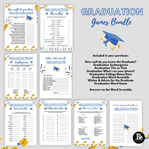 Graduation Party Games Bundle / Graduation Day Fun / Grad Group Games ...