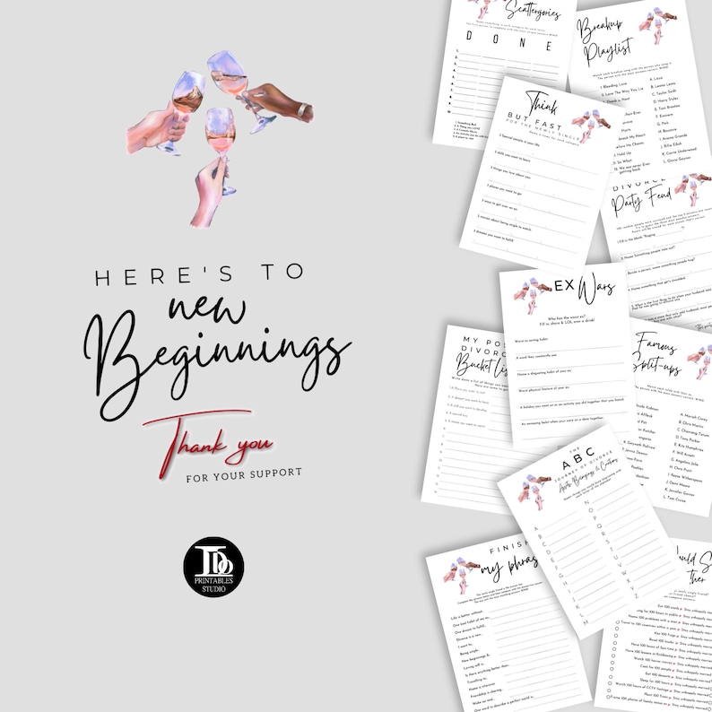 Breakup Party Celebration Games Bundle | Divorce Party Games | Newly ...